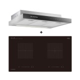 (Bundle) Ariston ASL9FLTX 90cm Compact Hood + NIG720BS 73cm 2 Zone Induction Hob