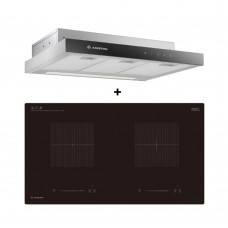 (Bundle) Ariston ASL9FLTX 90cm Compact Hood + NIG720BS 73cm 2 Zone Induction Hob