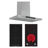 (Bundle) Bosch DWB98JQ50B Series 6 Cooker Hood + PIB375FB1E Series 6 Induction Hob + PKF375CA2E Series 2 Electric Hob 