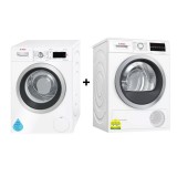 (Bundle) Bosch WAW28480SG Series 8 Front Load Washing machine (9kg) + WTW85400SG Series 6 Heat Pump Tumble Dryer (9kg)