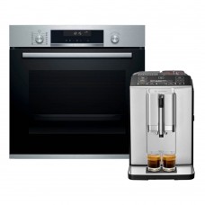 Bosch HBA5780S6B Serie | 6 Built-in Oven (71L) + Bosch TIS30321RW Fully Automated Coffee Machine