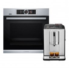 Bosch HBG6764S6B Serie | 8 Built-in Oven (71L) + TIS30321RW Fully Automated Coffee Machine