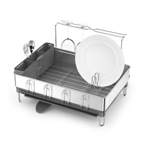 simplehuman Compact Steel Frame Dish Drying Rack - White